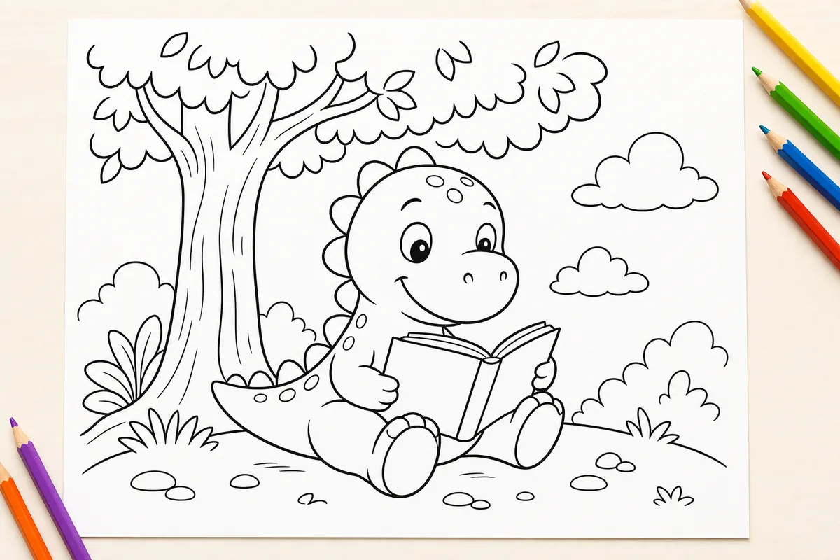 AI generated coloring page example